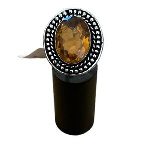 Citrine Ring – German Silver – Size 8